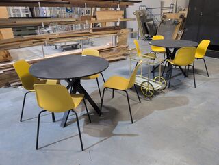 2x Kantinetafel met 8x stoel